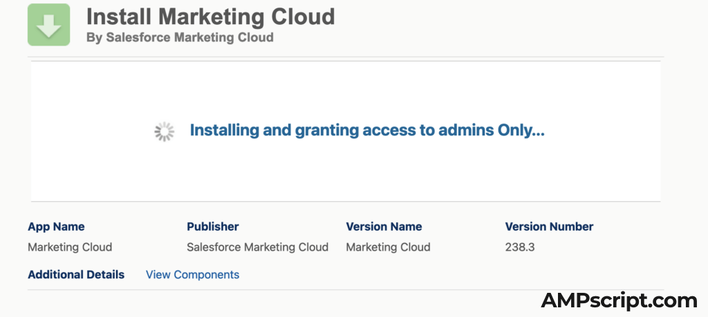 Installing and granting access to admins only for Salesforce Marketing Cloud Connector
