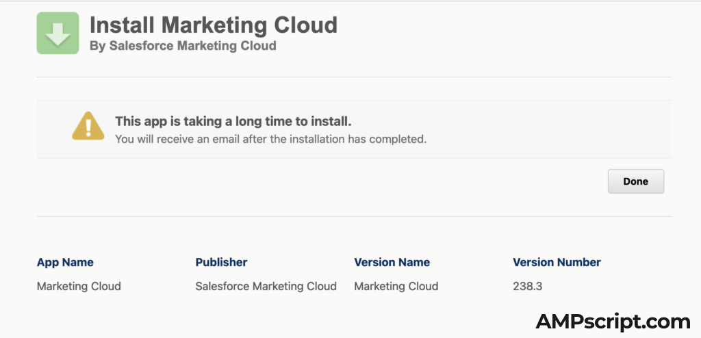Install Salesforce Marketing Cloud Connector