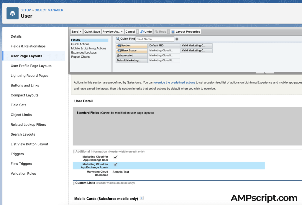 Salesforce SalesCloud or Service Cloud User Page Layout